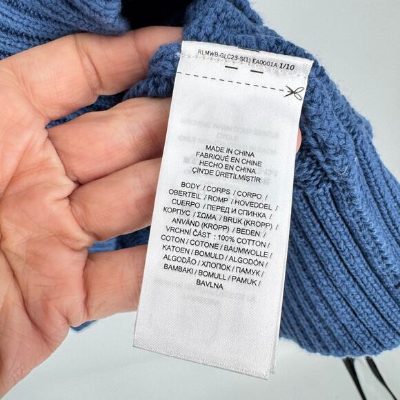 Lauren Ralph Lauren Black Label Cable Knit Puff Shoulder Sweater Blue Size 2X - Picture 5 of 7